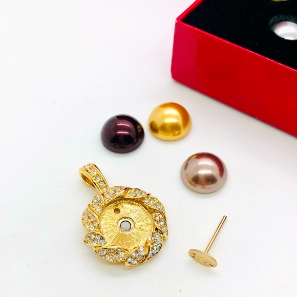 RARE Vintage KJL Kenneth Jay Lane Interchangeable Pendant Set - Picture 10 of 11